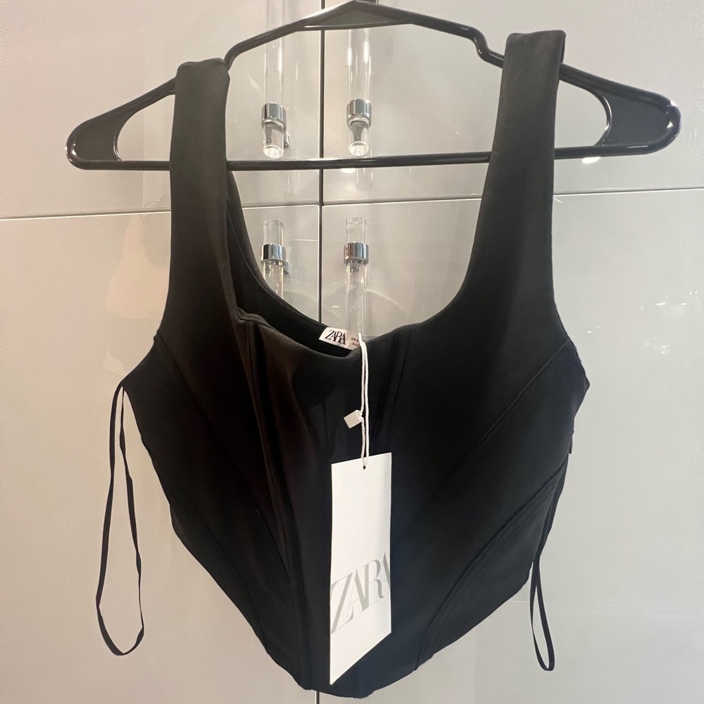 ✨ZARA Women Cropped Black Corset Small